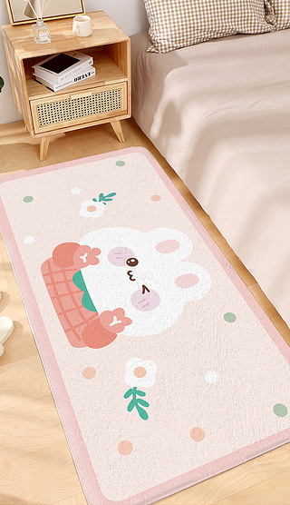 卡通可爱床边地毯家纺浴室厨房地垫脚垫桌垫图案设计