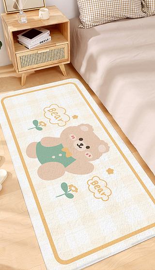 卡通可爱床边地毯家纺浴室厨房地垫脚垫桌垫图案设计