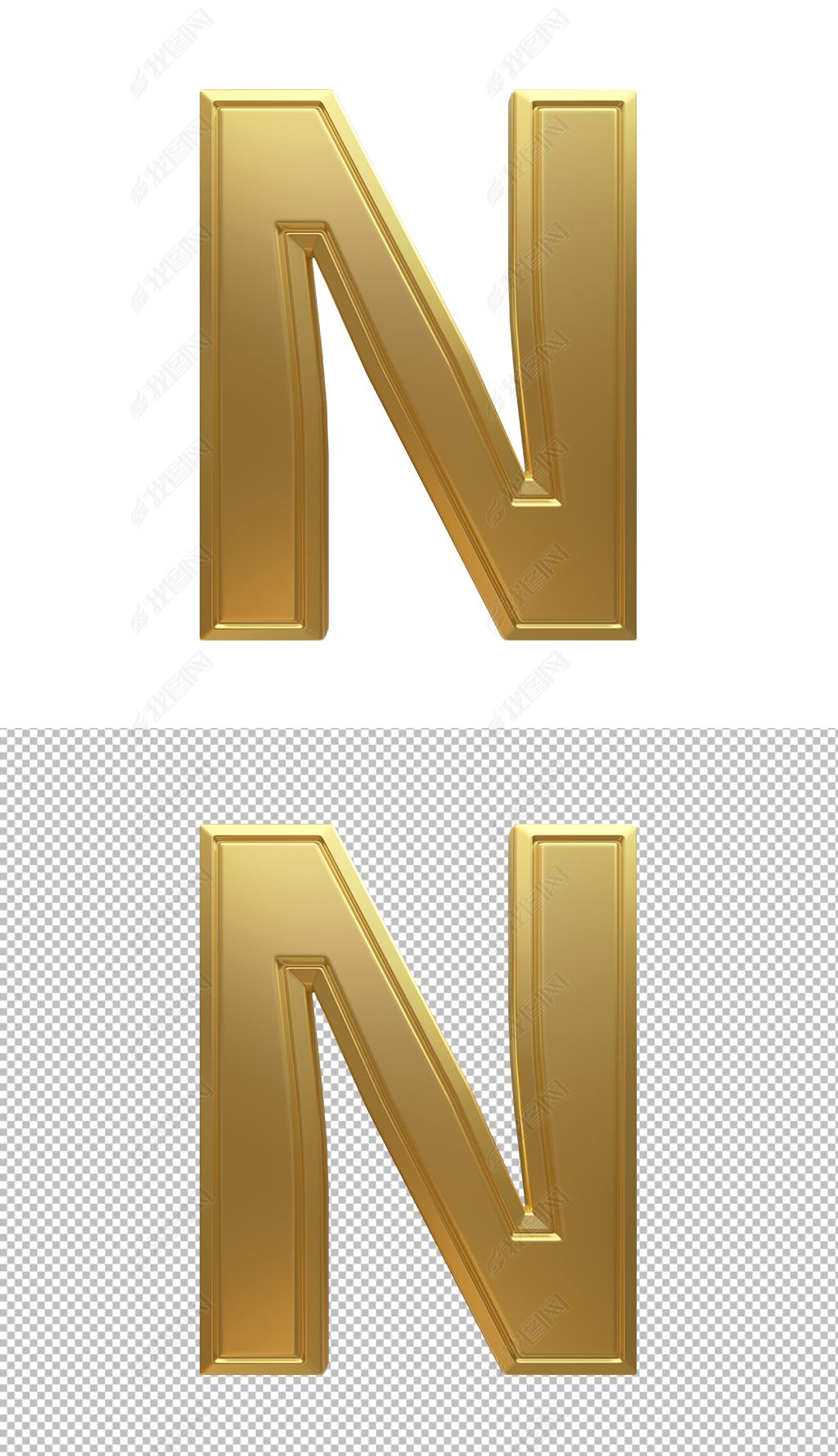 金色字母n