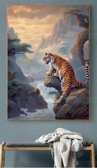猛虎 虎嘯山林 掛軸 虎啸山林专题模板-虎啸山林图片素材下载-我图网