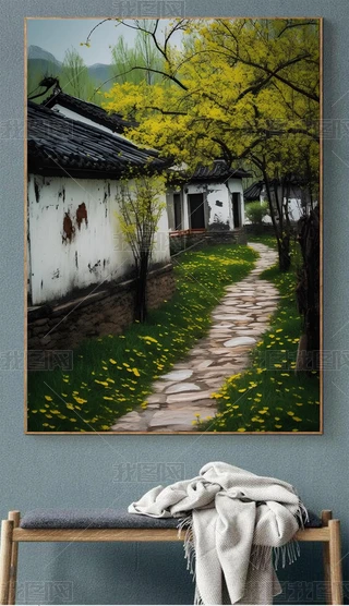画农村风景图片大全-画农村风景背景图片-我图网