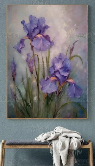 油彩画　【花】　抽象 油画-抽象画的花