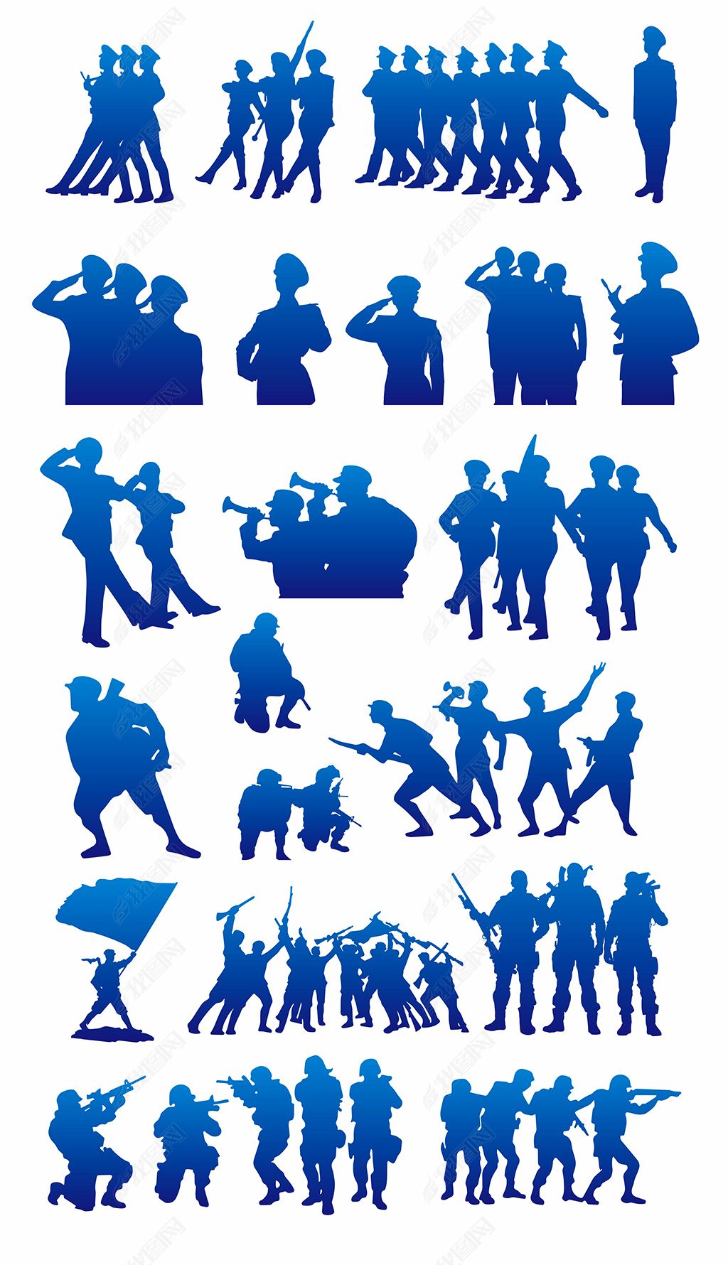 原创军人人物剪影素材军人敬礼图片-版权可商用