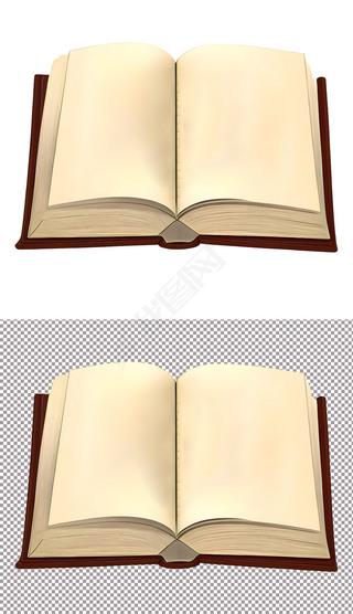 一本翻开的书本书籍图书手抄报装饰边框外框