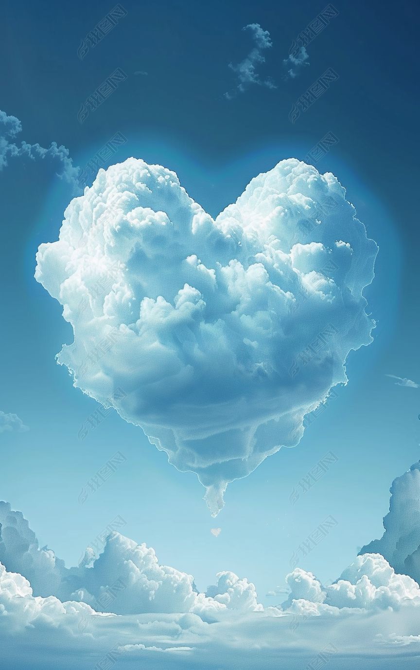 原创唯美背景元素组图共3000多幅爱心云朵图片