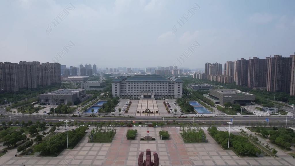 原创安徽滁州市政府航拍-版权可商用