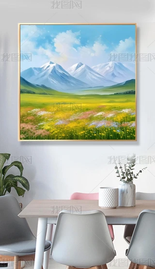 秋天原野风景客厅手绘油画田园风抽象派装饰画玄下载-编号34649009-其他