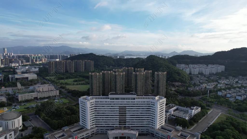 原创浙江台州市政府航拍-版权可商用