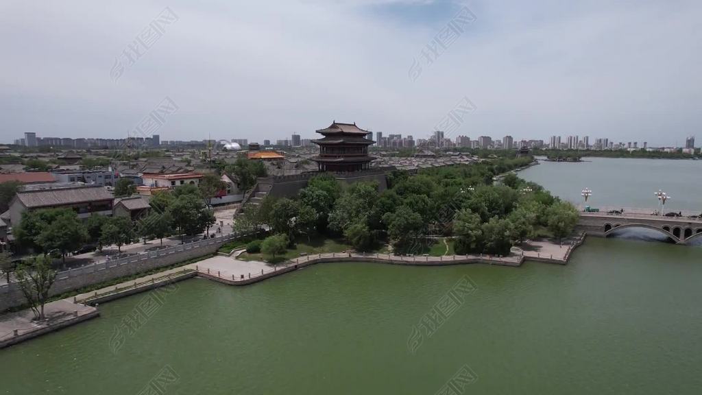 山东聊城聊城古城东昌湖航拍下载-编号34654429-城市全景-我图网
