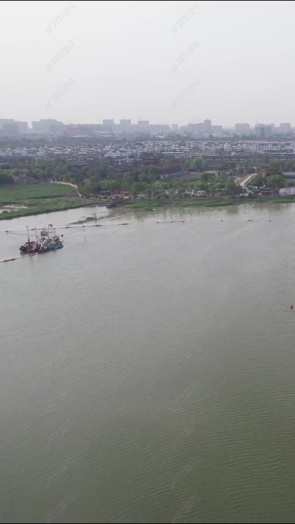 原创河南开封市龙亭公园西湖航拍-版权可商用