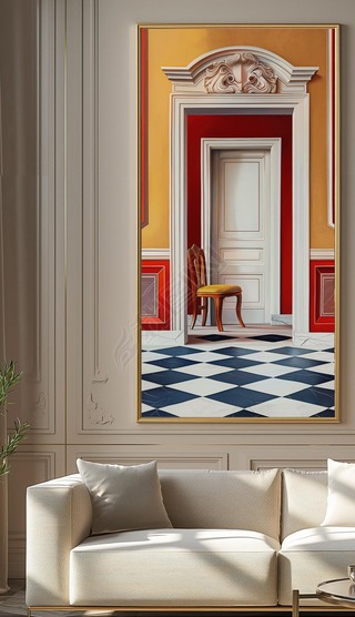 复古欧式门庭艺术玄关画三