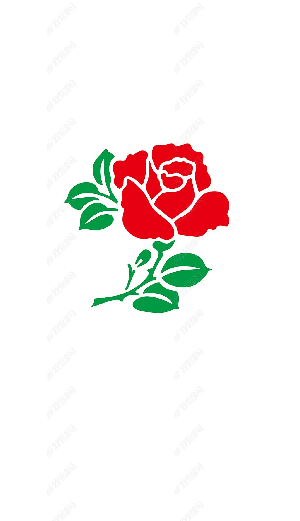 原创玫瑰花矢量图国风花卉免抠元素简笔画