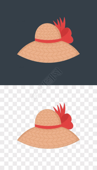 沙滩太阳帽免扣png元素