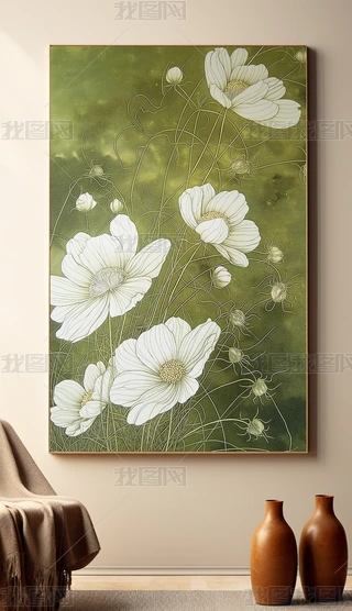 鲜艳的色彩抽象油画花朵艺术感抽象装饰画下载-编号32828005-抽象
