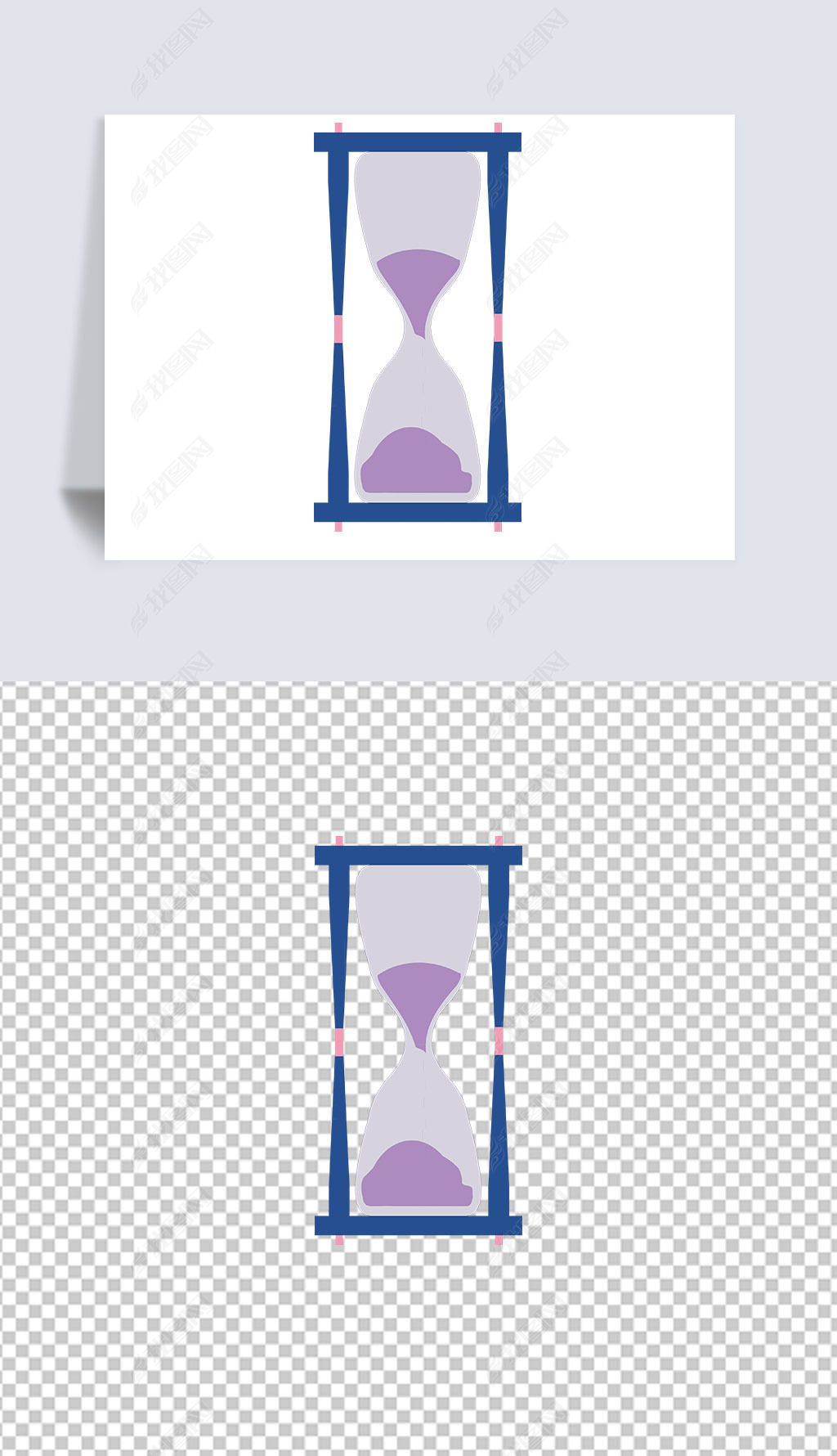 原创卡通手绘时间沙漏元素矢量插画(1)-版权可商用