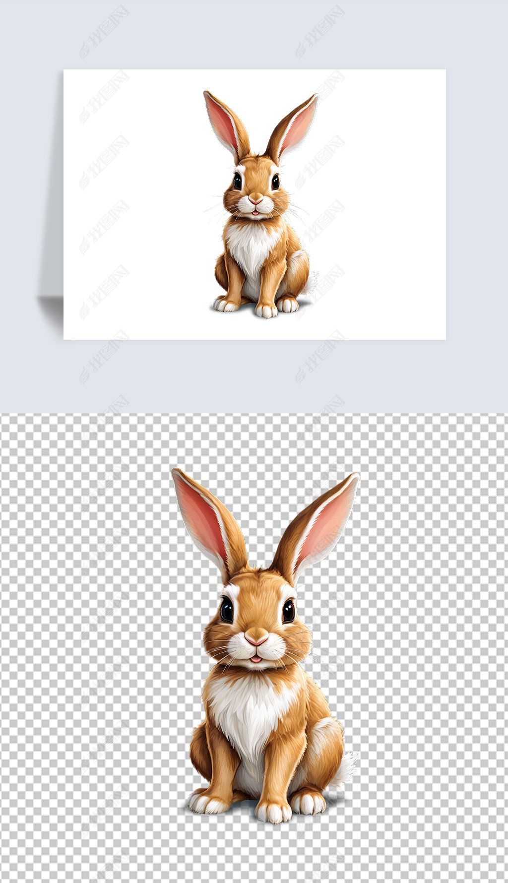可爱小兔子家养宠物插画海报免抠png透明图片下载-编号34815825-其他