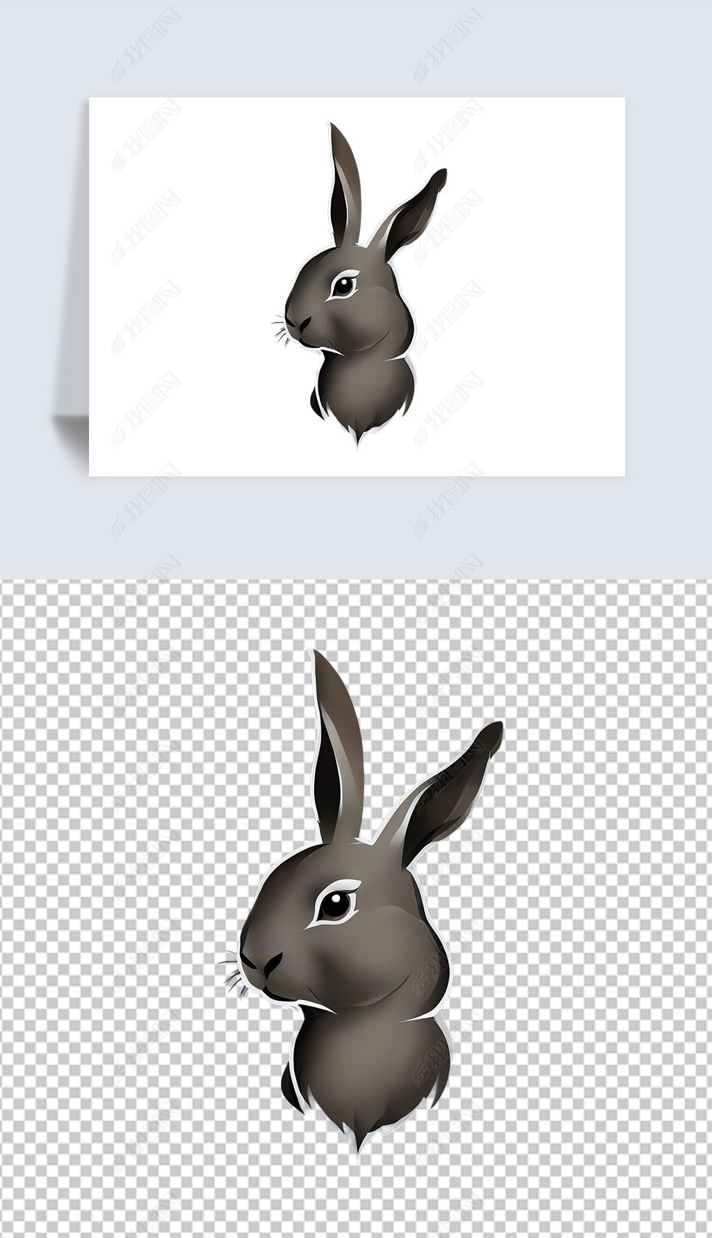 可爱小兔子家养宠物插画海报免抠png透明图片下载-编号34815842-其他