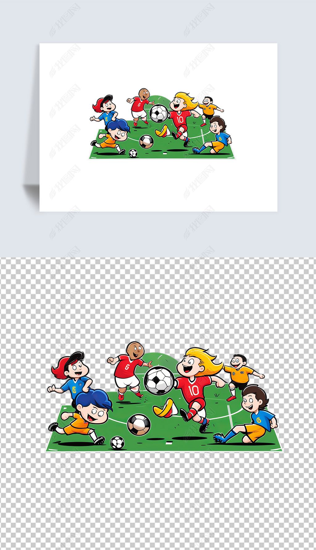 原创奥运会足球运动比赛插画海报免抠png透明图片素材-版权可商用