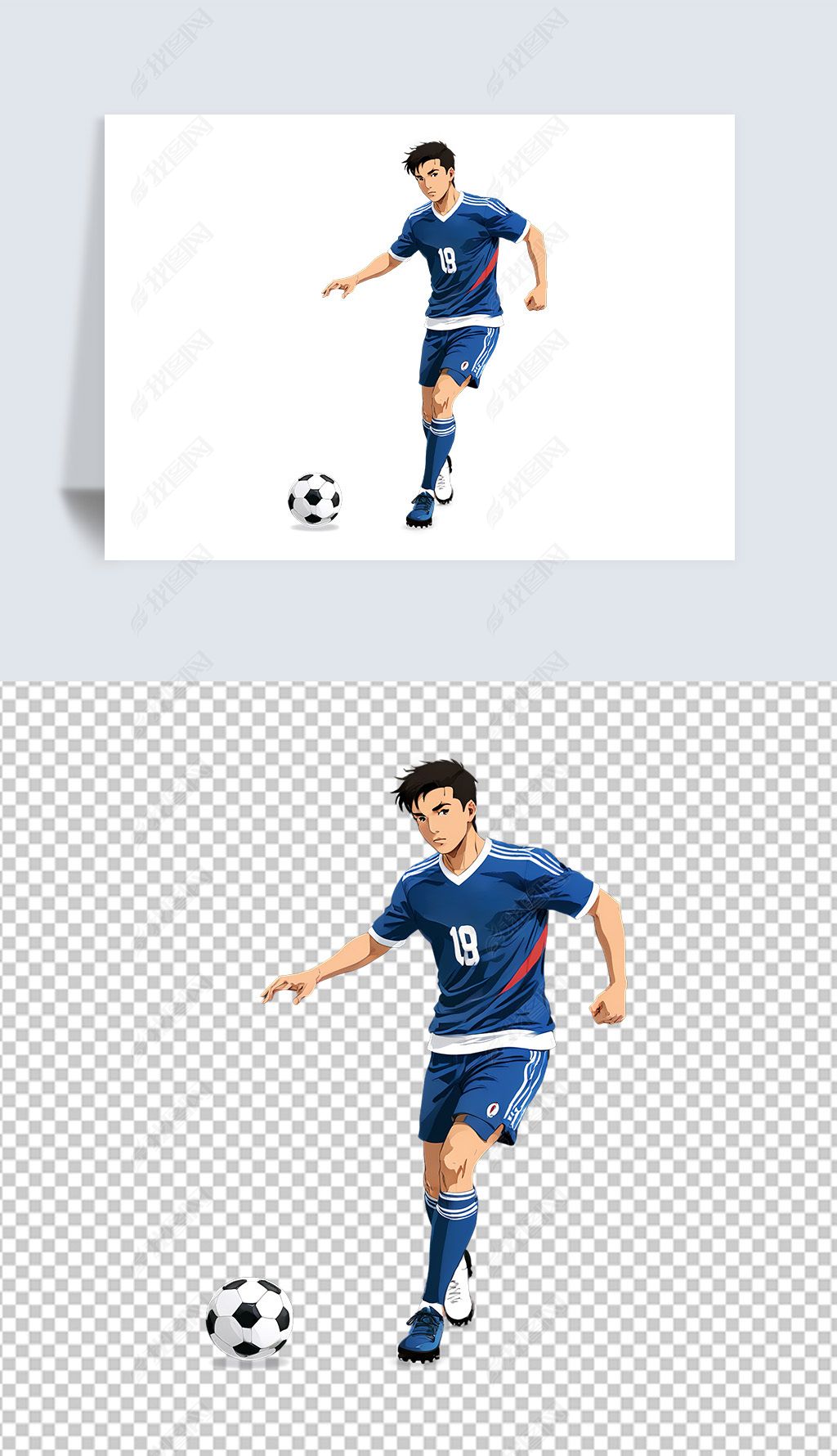 原创奥运会足球运动比赛插画海报免抠png透明图片素材-版权可商用