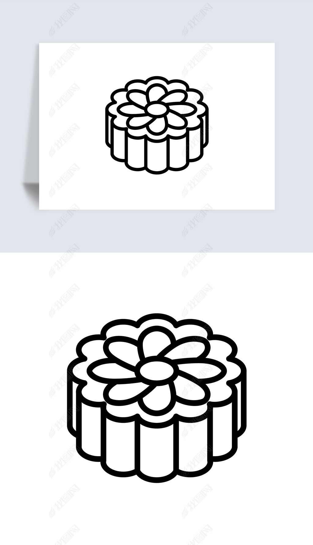 原创中秋节日美食月饼icon图标矢量svg插画素材-版权可商用