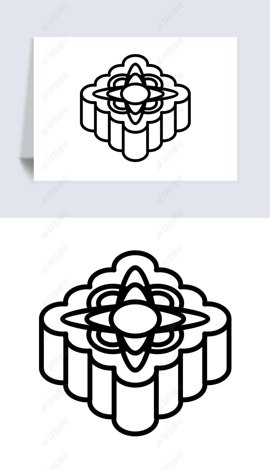 原创中秋节日美食月饼icon图标矢量svg插画素材-版权可商用