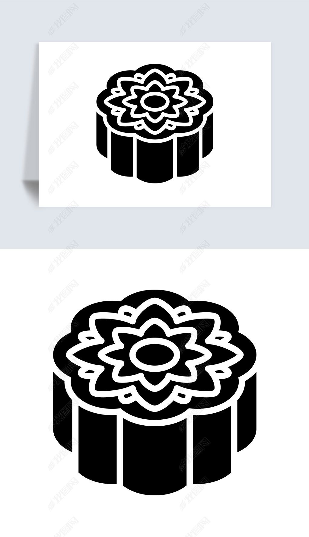 原创中秋节日美食月饼icon图标矢量svg插画素材-版权可商用