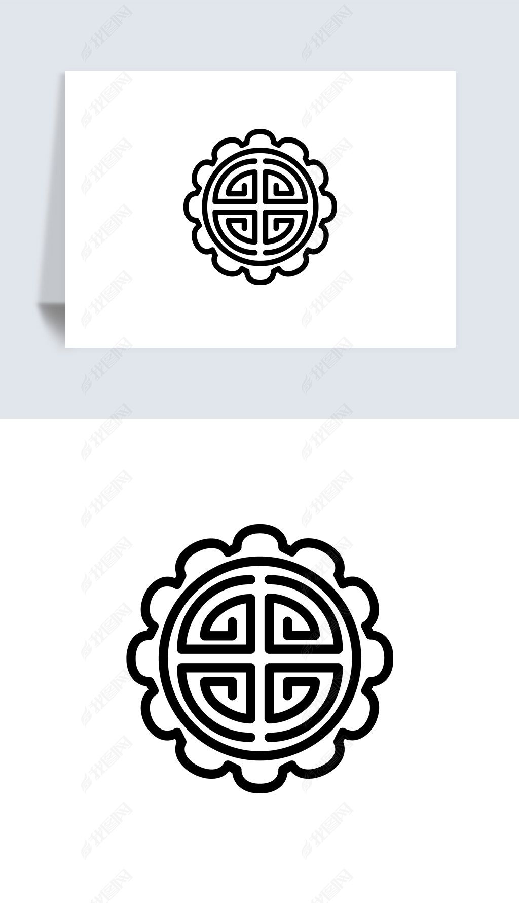 原创中秋节日美食月饼icon图标矢量svg插画素材-版权可商用