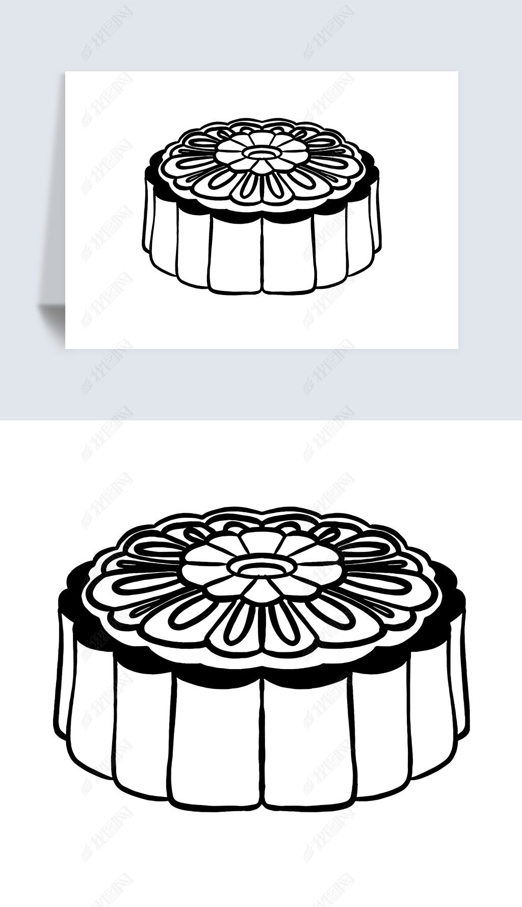 原创中秋节日美食月饼icon图标矢量svg插画素材-版权可商用