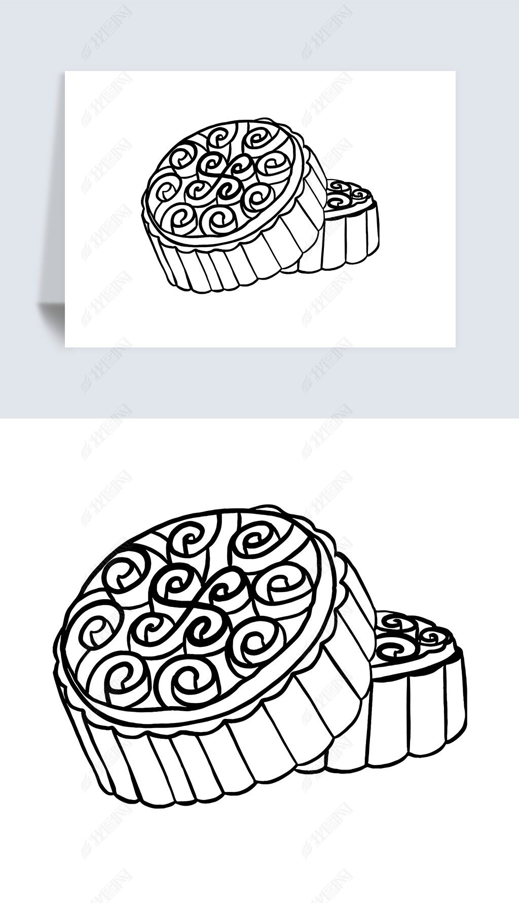 原创中秋节日美食月饼icon图标矢量svg插画素材-版权可商用