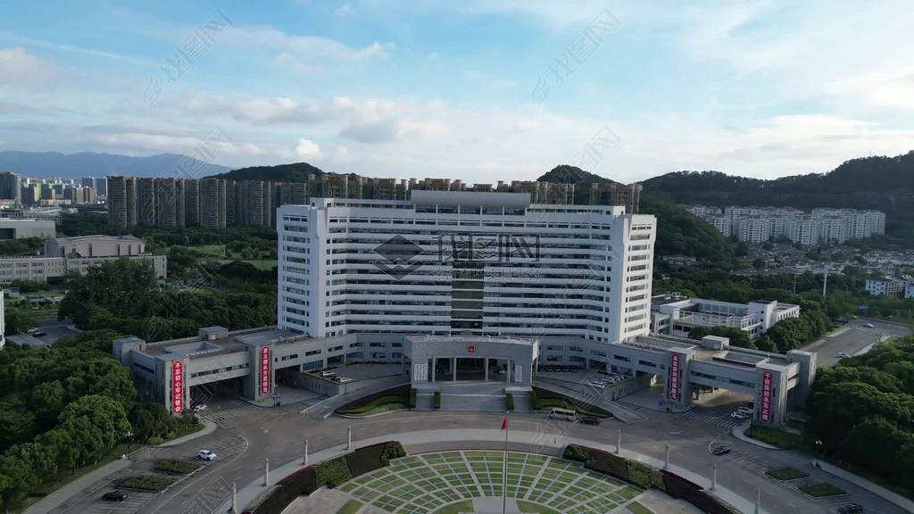 原创航拍台州市人民政府-版权可商用