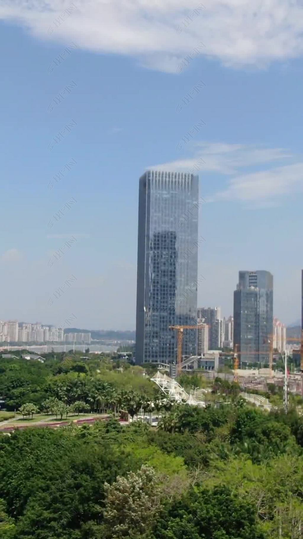 原创航拍福州ifc商务大楼竖屏