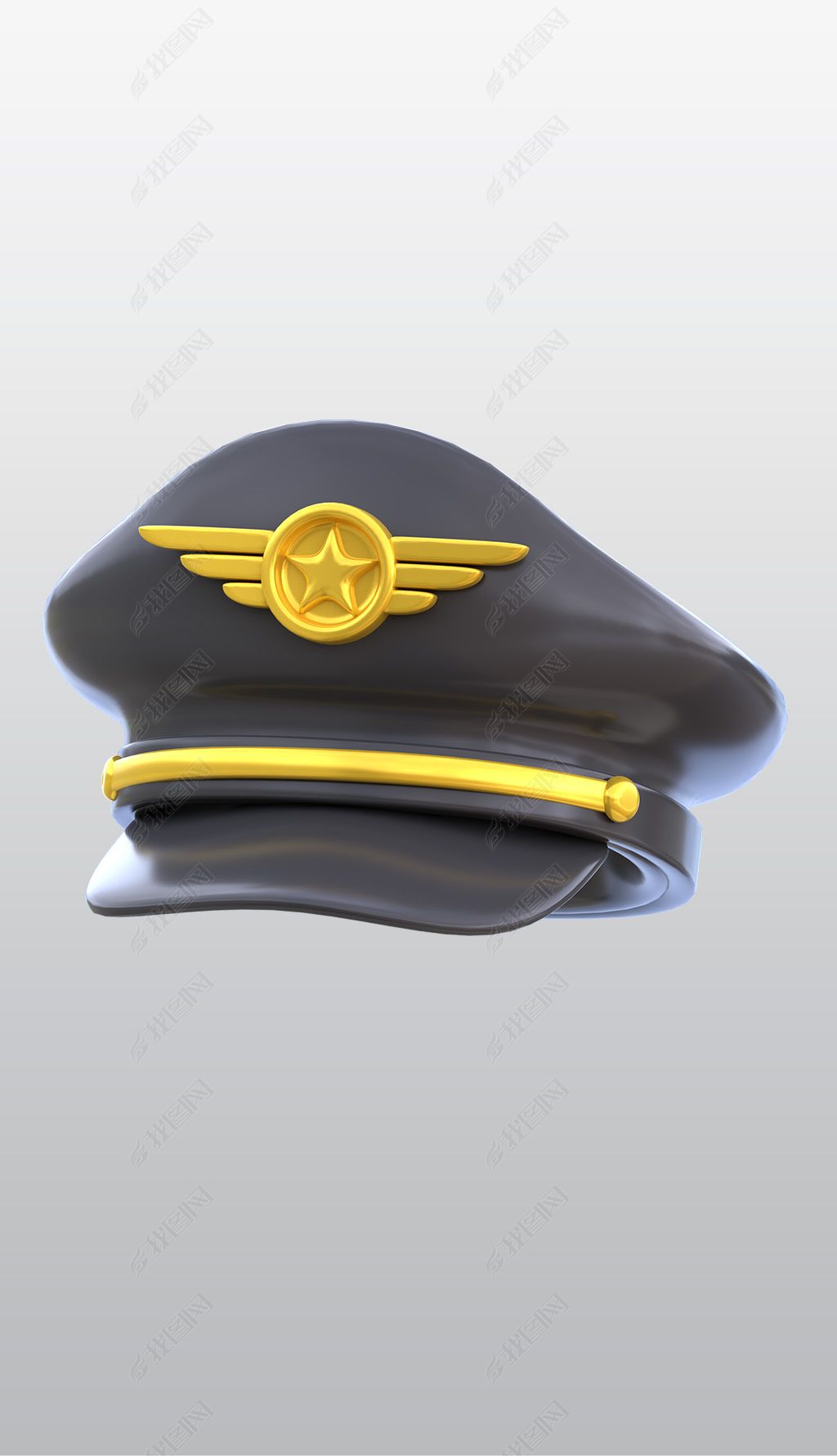 原创飞行员帽子3d图标高清透明免抠png图片素材-版权可商用