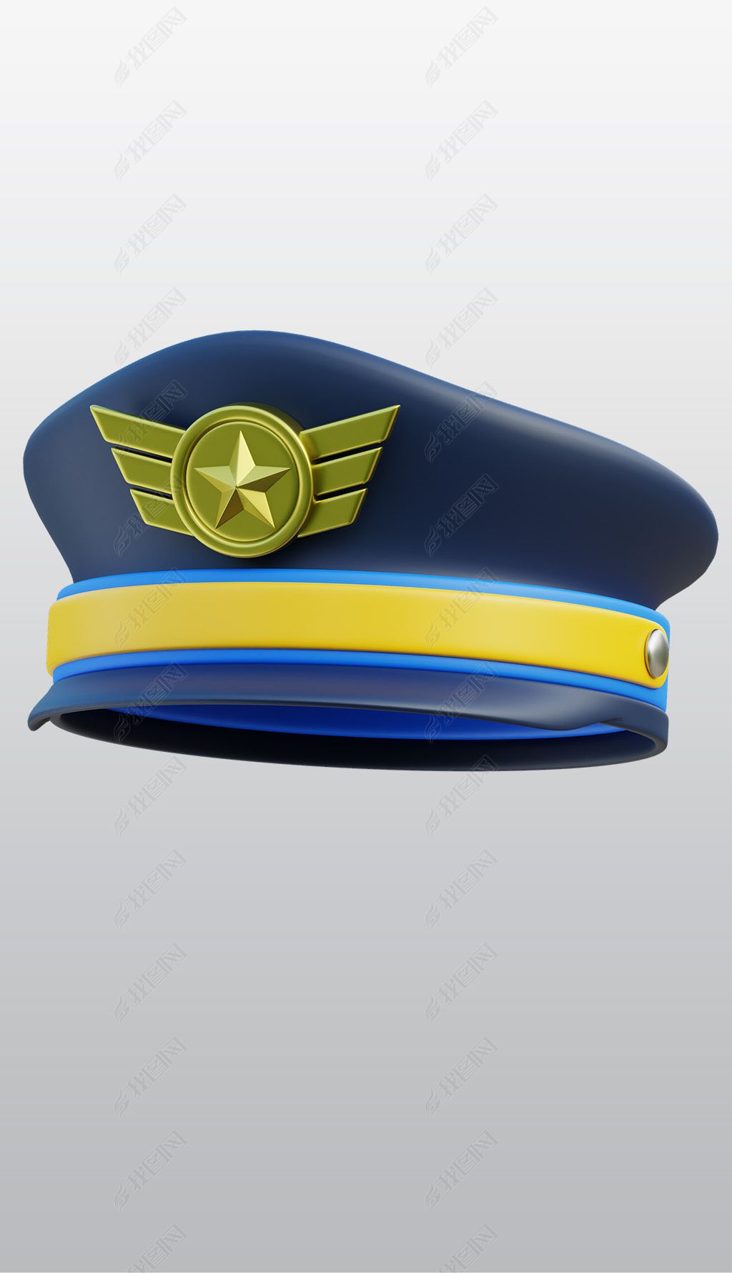 原创飞行员帽子3d图标高清透明免抠png图片素材-版权可商用