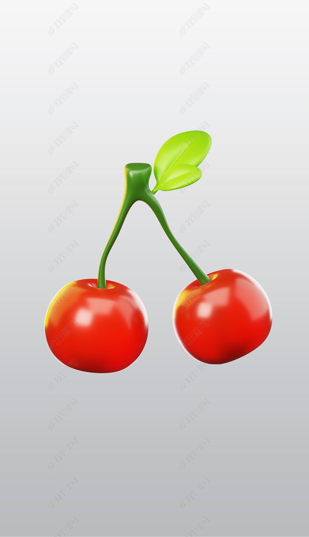 原创日常水果樱桃3d图标透明免抠png图片素材-版权可商用