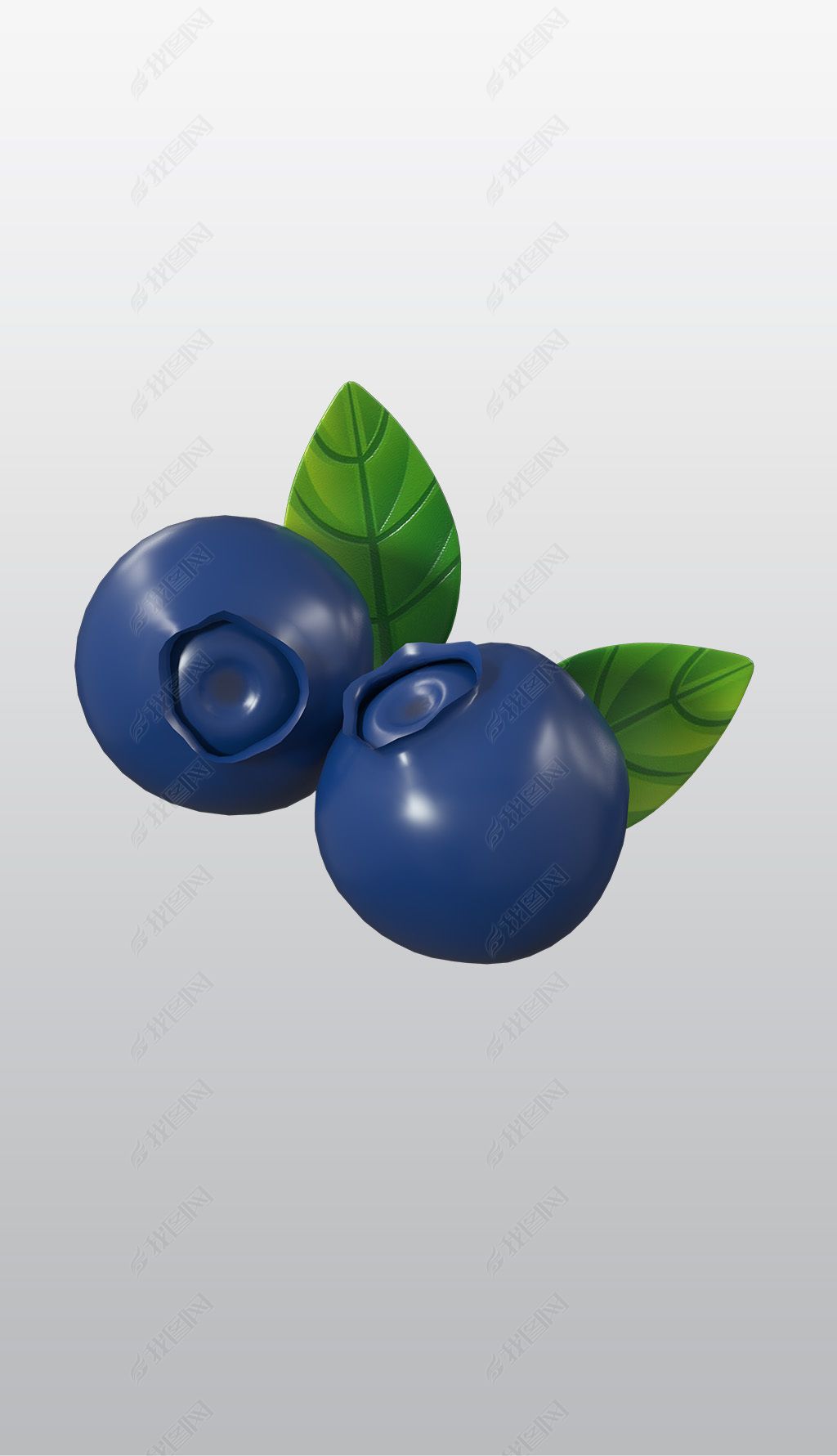 原创水果蓝莓3d图标高清透明免抠png图片素材-版权可商用