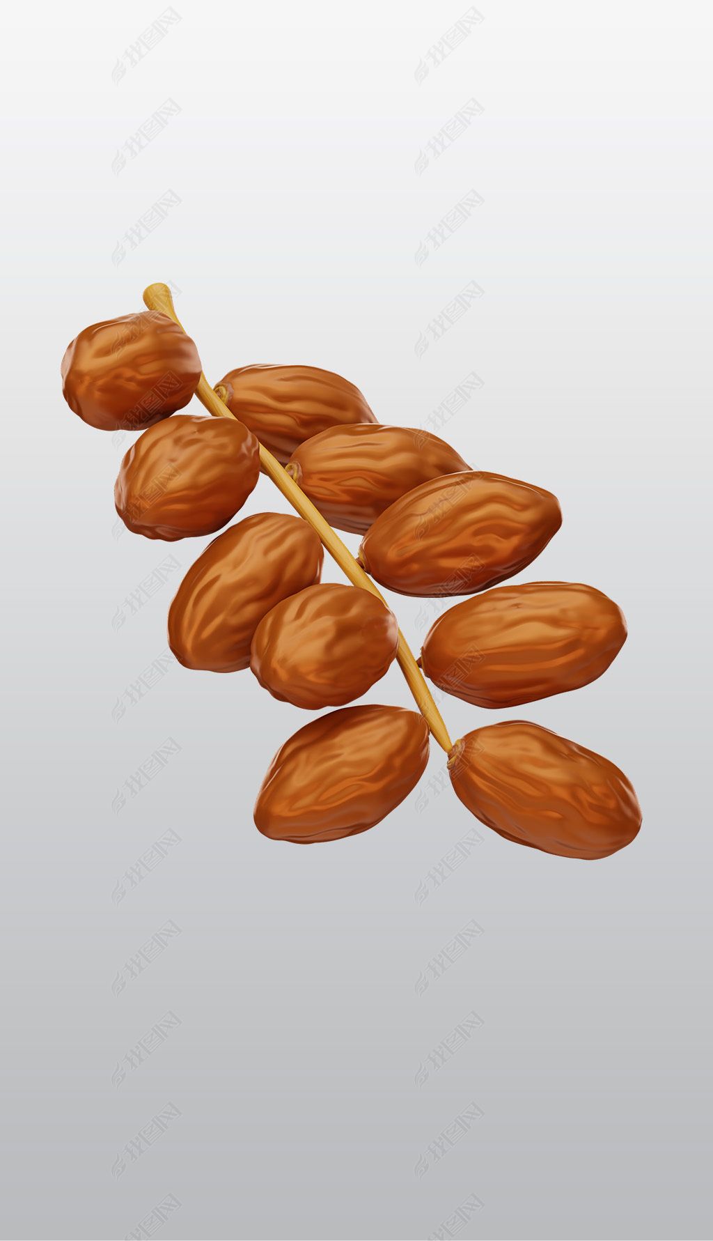 原创椰枣水果3d图标高清透明免抠png图片素材