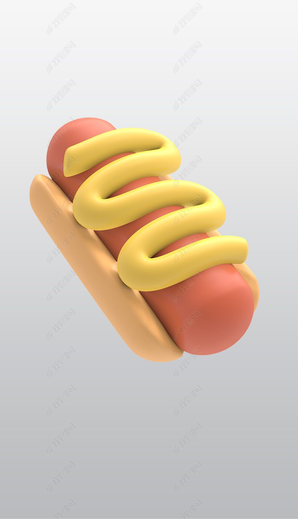 原创热狗3d插画海报高清免抠透明png图片素材-版权可商用