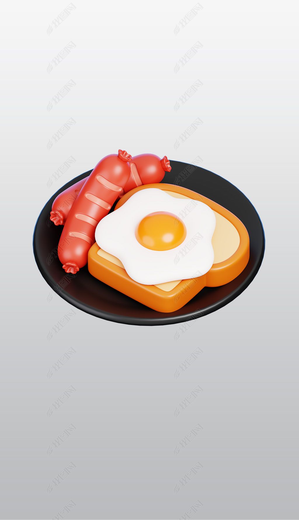 原创食物早餐3d图标高清透明免抠png图片素材
