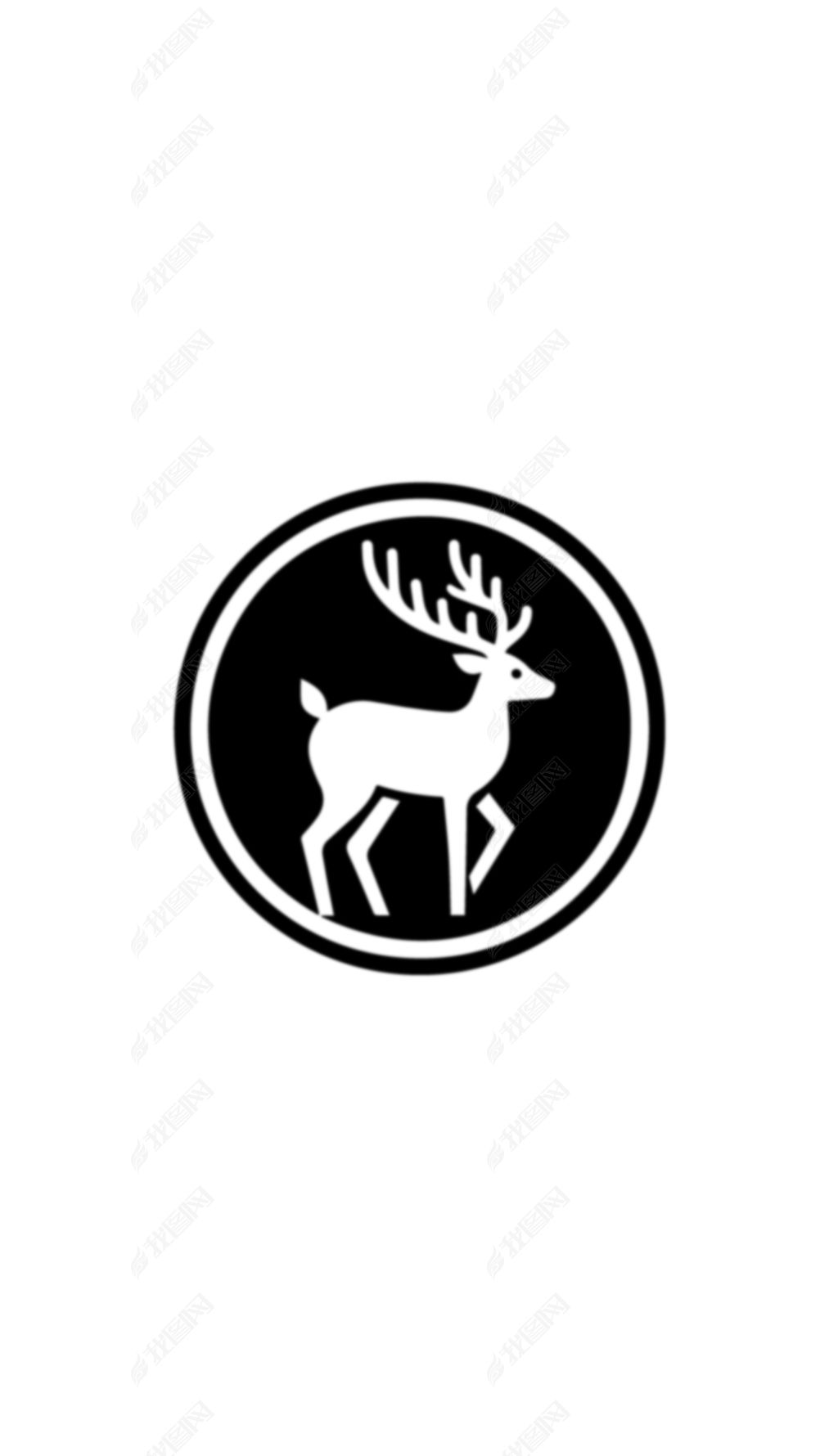 原创鹿素材无限放大高清黑白矢量图