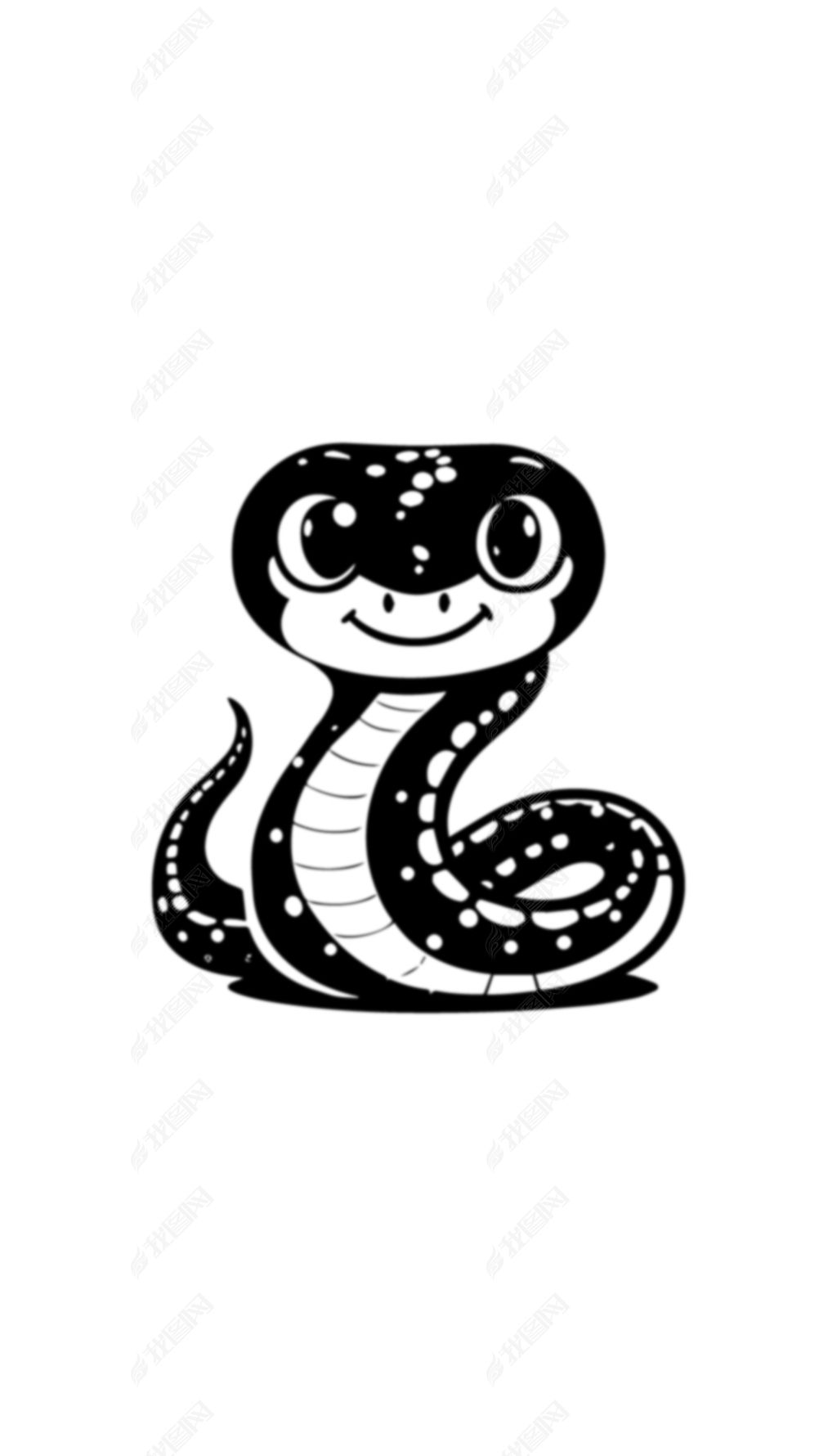 原创蛇素材无限放大高清黑白矢量图
