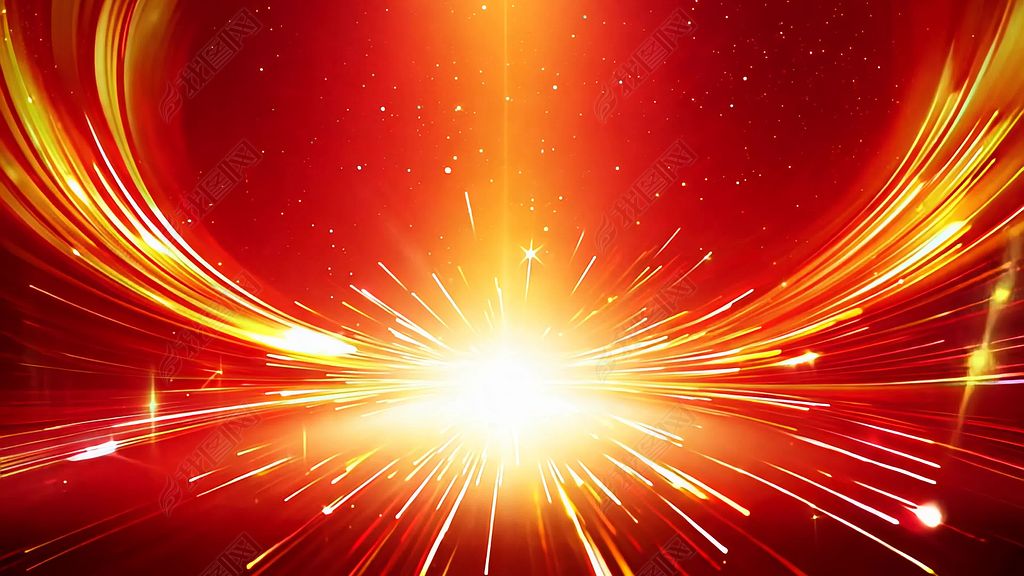 原创红色光束党政金色大气2025颁奖年会晚会背景