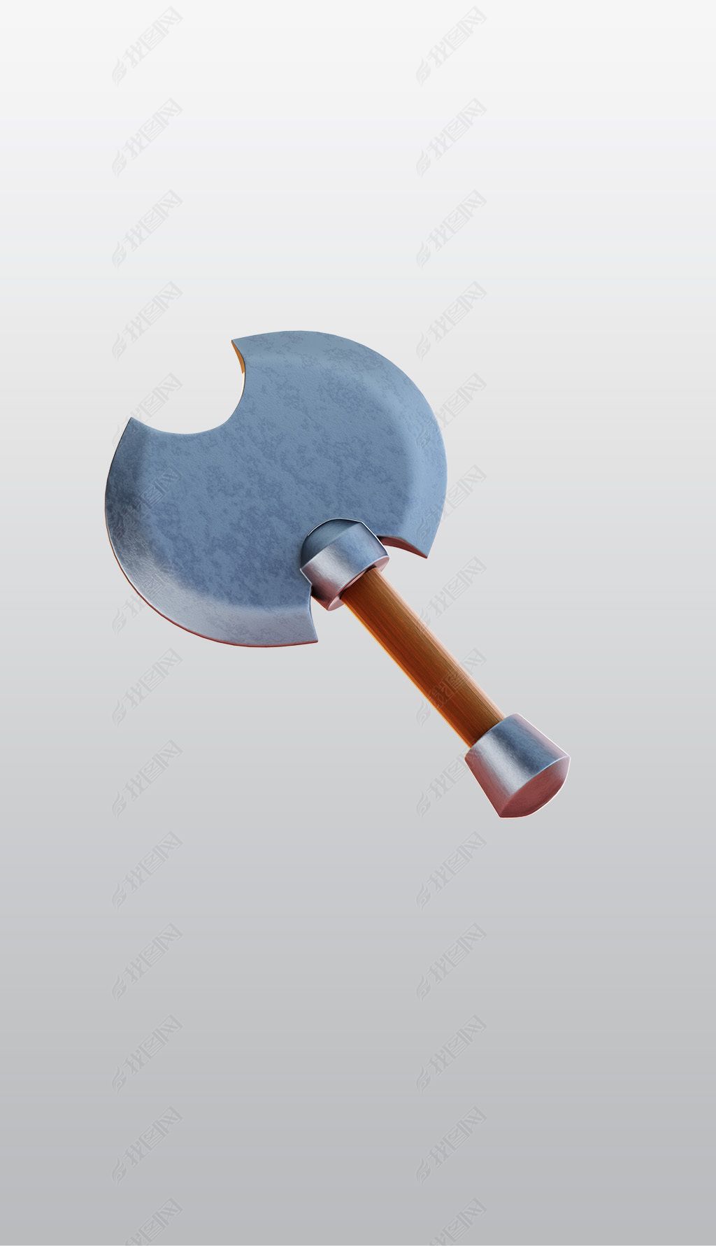 原创武器冷兵器双刃斧子斧头3d游戏图标插图素材