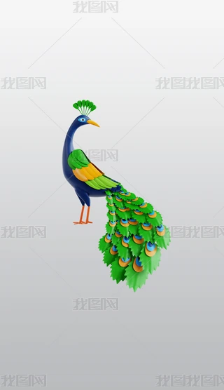 蓝孔雀绿孔雀开屏美丽的鸟儿(4)下载-编号32487269-其他-我图网
