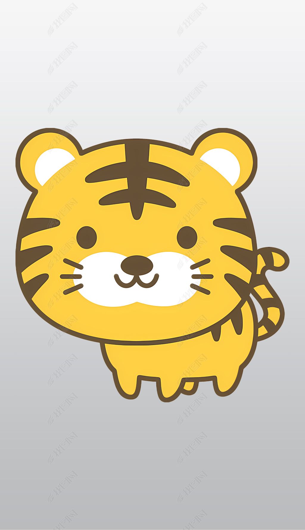 原创可爱黄色卡通老虎高清透明免抠png图片素材