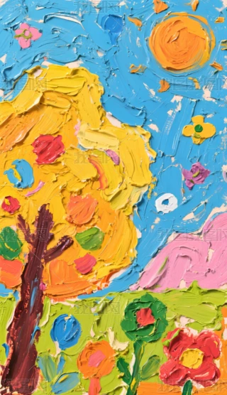 油画原画　30cm 「格子小人」 小女孩油画图片_小女孩油画素材_小女孩油画模板免费下载-六图网