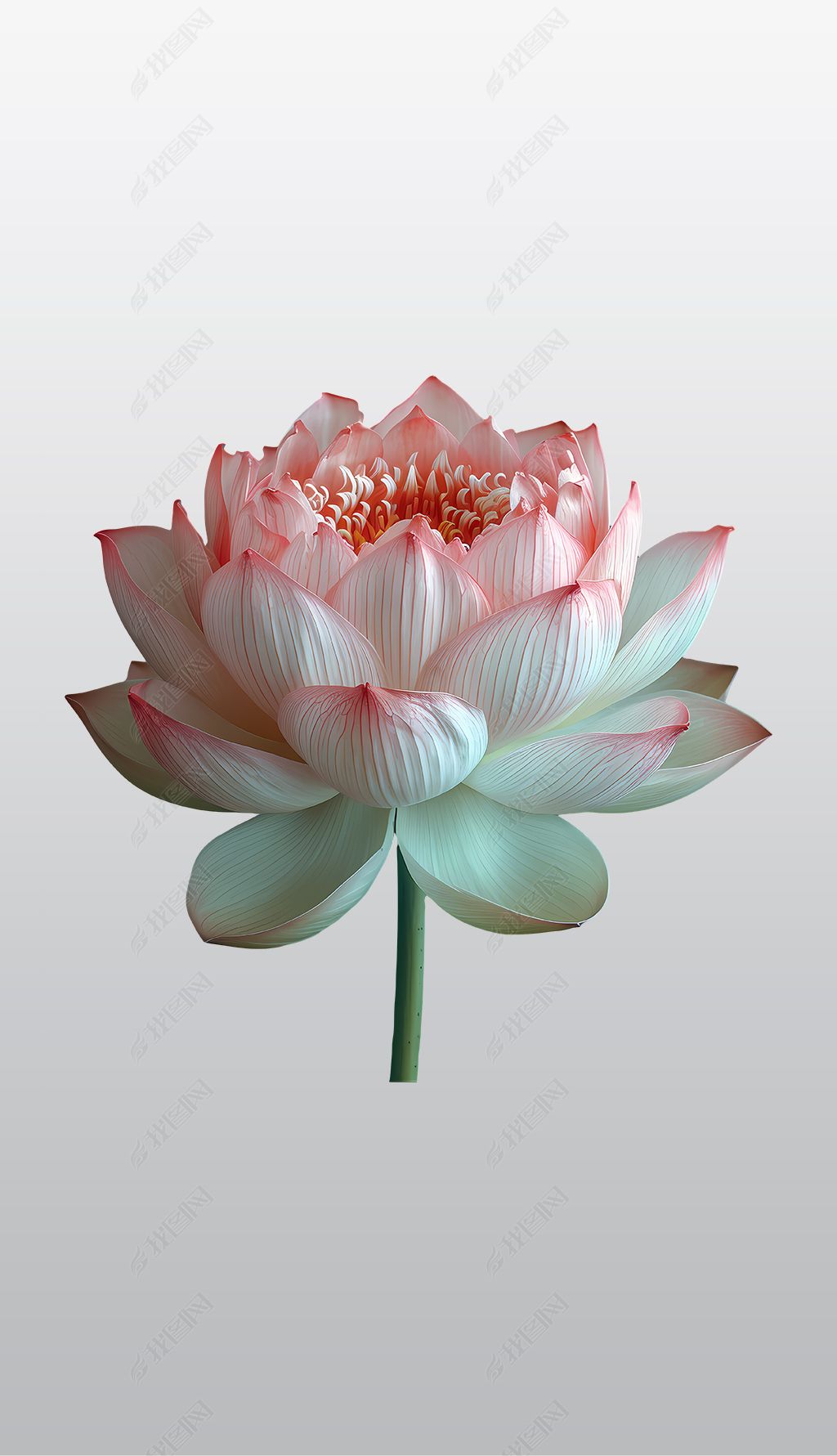 原创粉色莲花带优雅花瓣高清透明免抠png图片素材