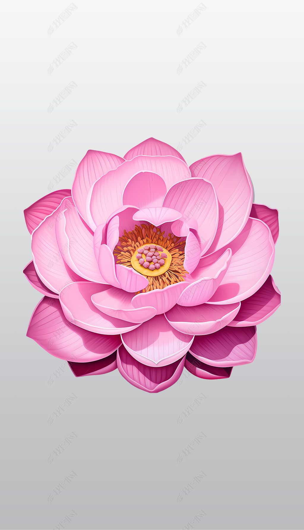 原创粉色莲花插画高清透明免抠png图片素材