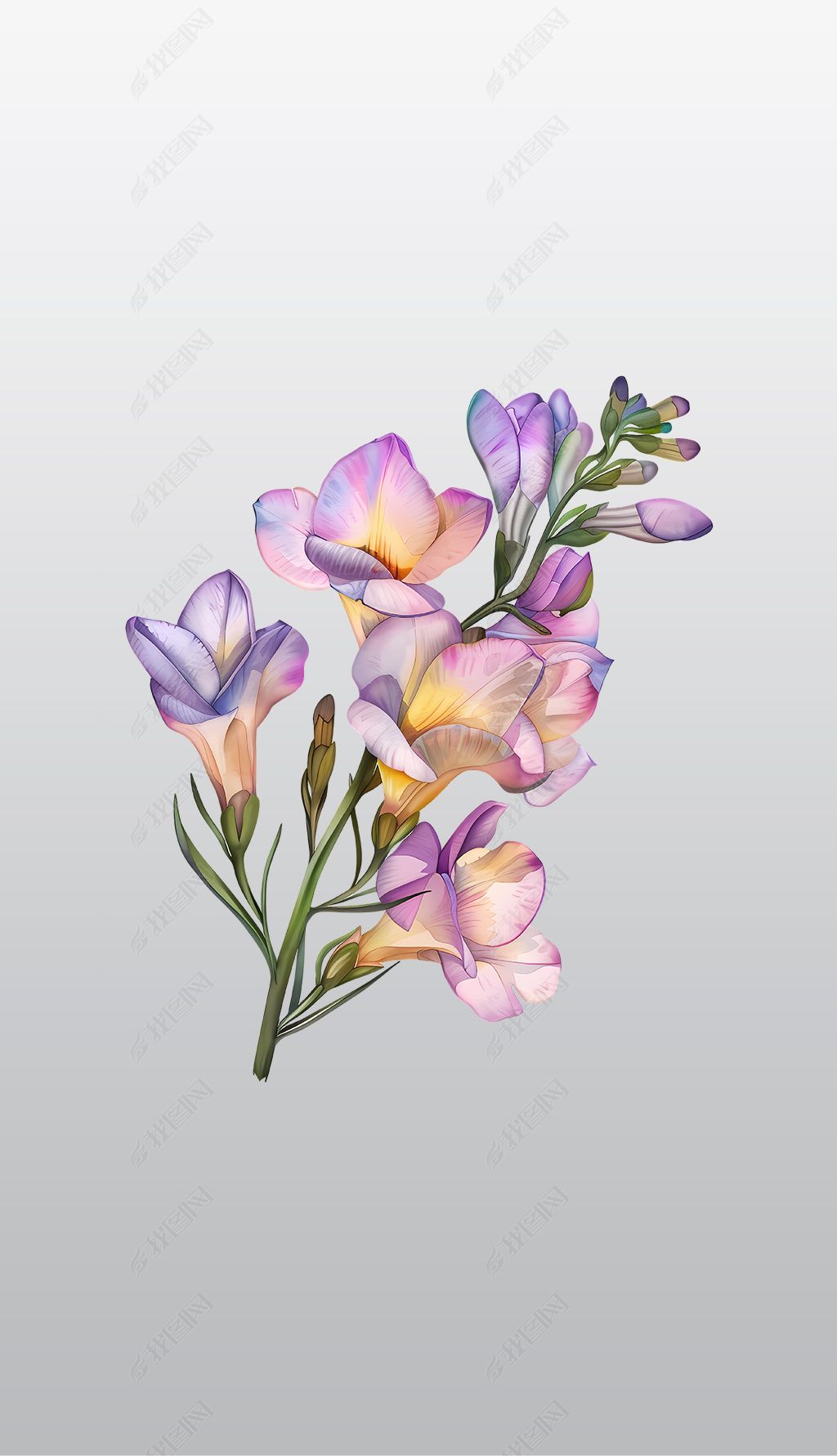 原创美丽的香雪兰花高清透明免抠png图片素材
