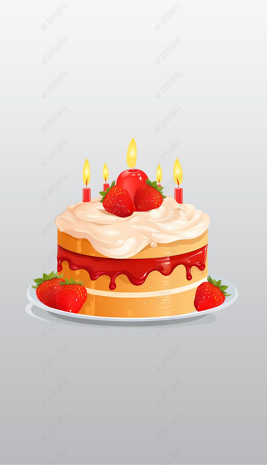 当前位置:首页全部分类免抠元素卡通手绘其他装饰的草莓顶生日蛋糕