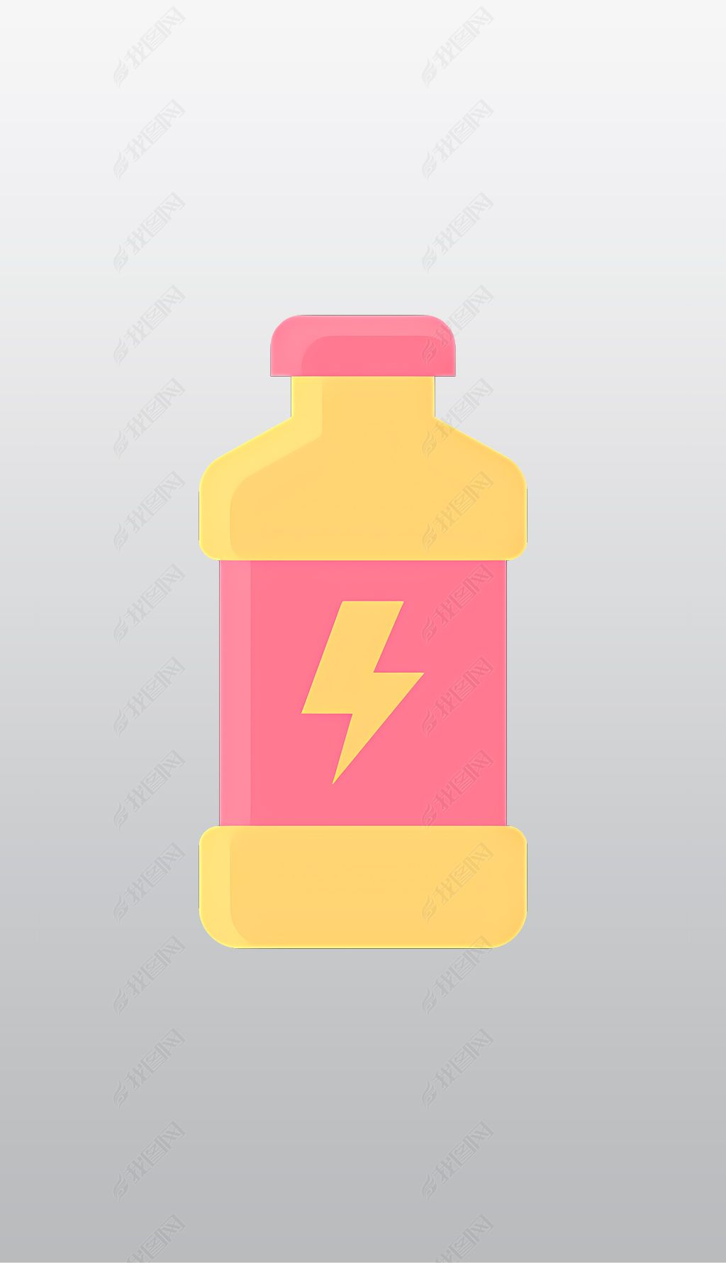 原创带闪电设计的能量饮料瓶高清透明免抠png图片素材
